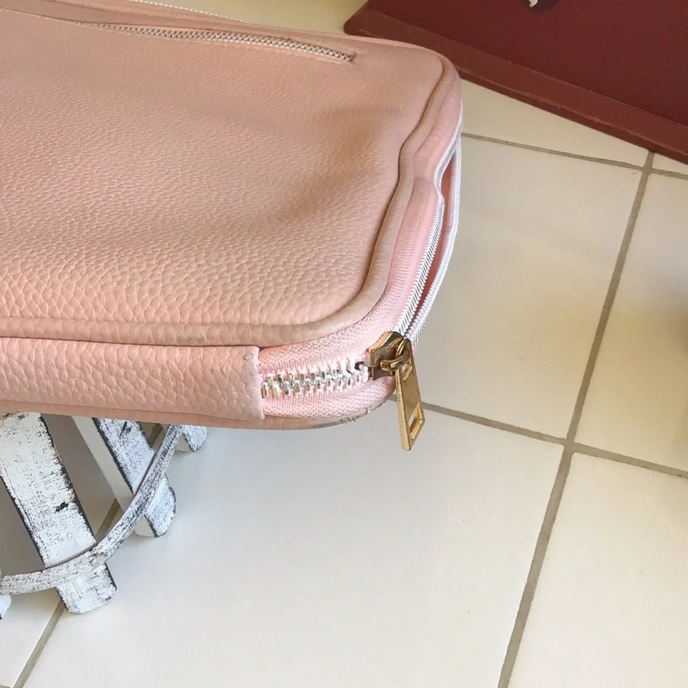 Pink Synthetic Leather Laptop Sleeve